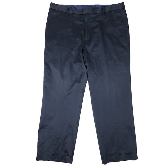 Banana Republic Non-Iron Tailored Slim Fit Dress Pants Mens 36x28 Navy 12" Rise - Picture 1 of 8